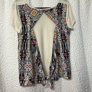 Aztec Designed Open Back Shirt